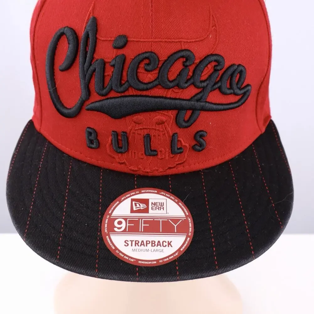 New Era Chicago Bulls Hardwood Classics 9FIFTY Strapback Hat Red Black